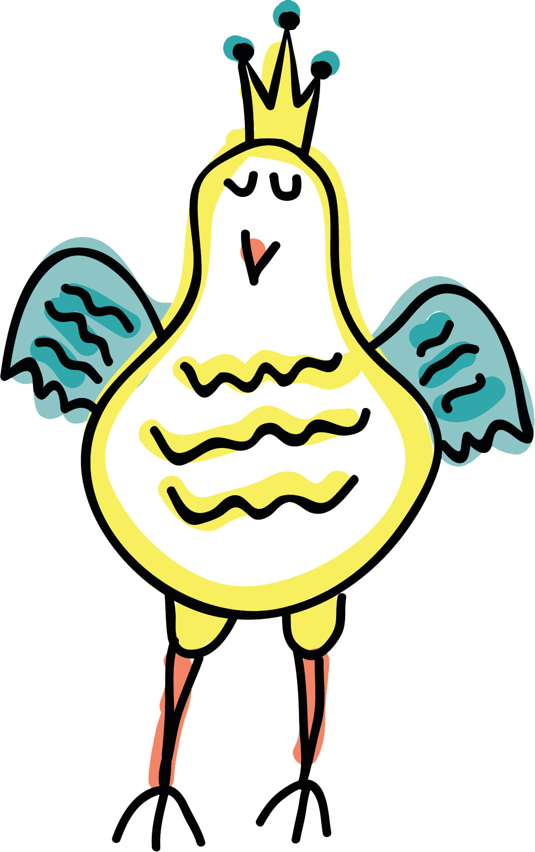 Silly Cute Colorful Bird Doodle Cartoon #3 Vinyl Decal Sticker