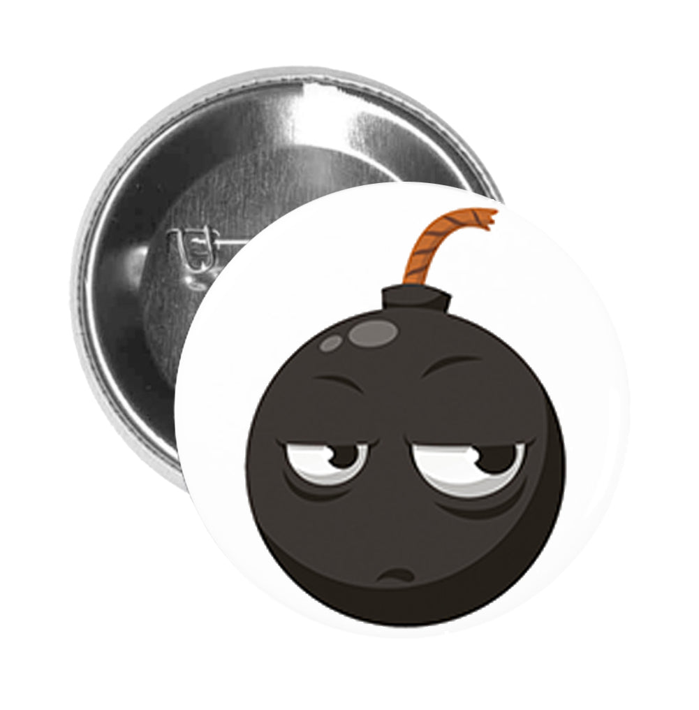 Round Pinback Button Pin Brooch Silly Exploding Bomb Emoji Cartoon (3)