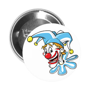 Round Pinback Button Pin Brooch Silly Funny Clown Jester Jack Toy Head Cartoon