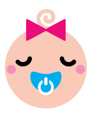 Silly Newborn Baby Face Emoji #12 Vinyl Decal Sticker