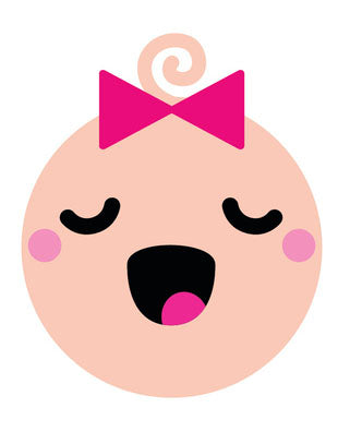 Silly Newborn Baby Face Emoji #16 Vinyl Decal Sticker