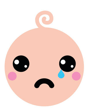 Silly Newborn Baby Face Emoji #2 Vinyl Decal Sticker