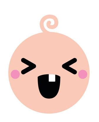 Silly Newborn Baby Face Emoji #3 Vinyl Decal Sticker