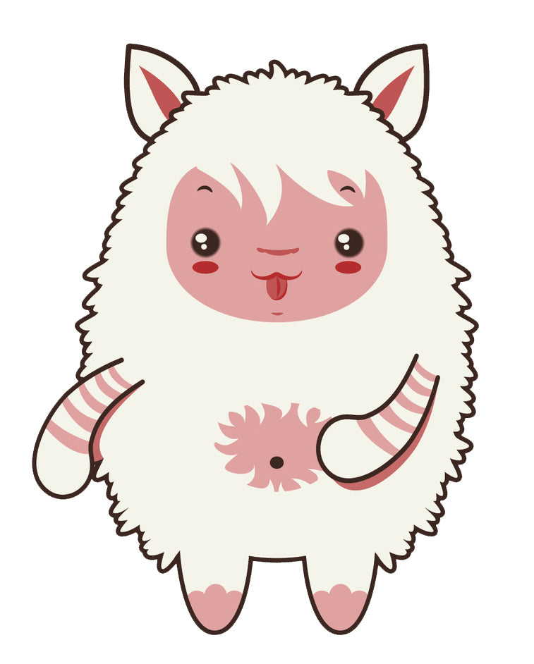 Silly Tribal Furry Lamb Sheep Cartoon (6) Vinyl Decal Sticker