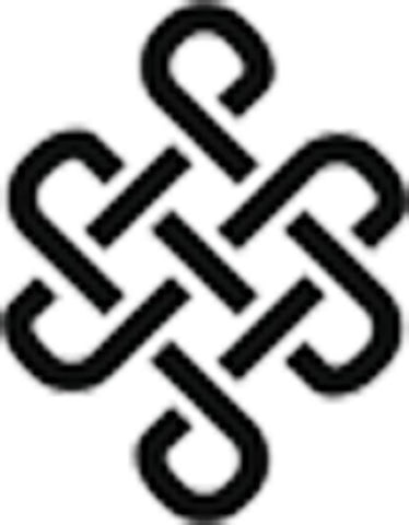 Simple Black and White Religious Symbol Element Cartoon Icon - Celtic Knot Rounded Vinyl Decal Sticker