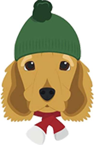 Simple Cute Holiday Christmas Theme Pure Breed Puppy Dog Cartoon Emoji - Cockerspaniel Vinyl Decal Sticker