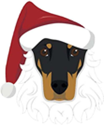 Simple Cute Holiday Christmas Theme Pure Breed Puppy Dog Cartoon Emoji - Pinscher Vinyl Decal Sticker