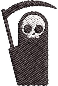Iron on / Sew On Patch Applique Simple Grimm Reaper Icon Embroidered Design