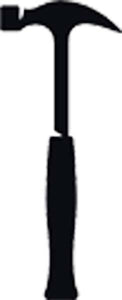 Simple Handyman Tools Cartoon Silhouette Icon - Claw Hammer Vinyl Decal Sticker