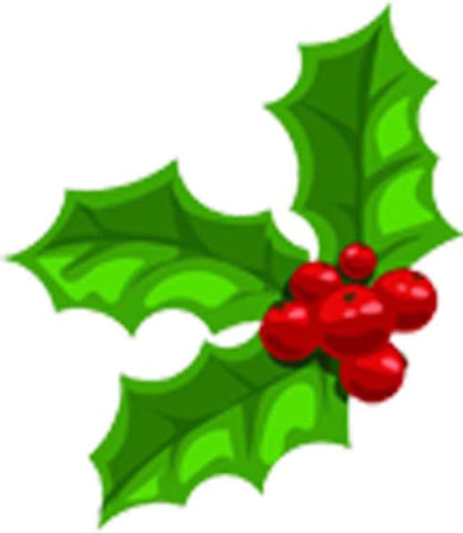 Simple Holiday Christmas Holly Mistletoe Cartoon - Holly #1 Vinyl Decal Sticker
