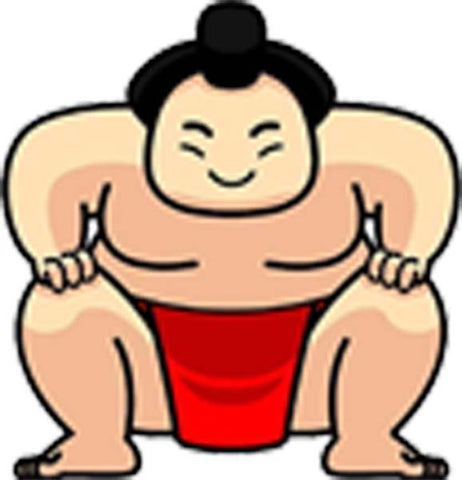 Simple Japanese Sumo Wrestler Cartoon Emoji - Fight Ready Vinyl Decal Sticker