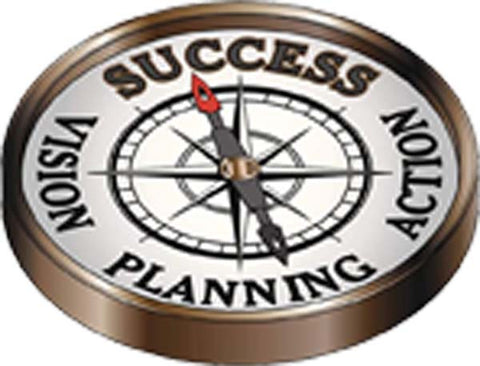 Simple Keys to Life Success Motivational Compass Cartoon - Compass Flat Vinyl Decal Sticker
