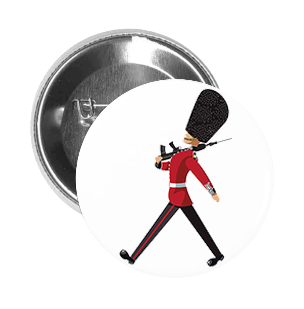 Round Pinback Button Pin Brooch Simple Marching Queen's Guard Cartoon