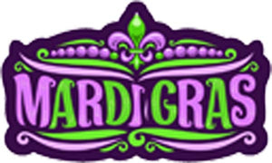 Simple Mardi Gras Purple Green Word Art Icon Vinyl Decal Sticker