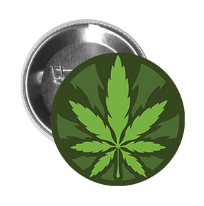 Round Pinback Button Pin Brooch Simple Marijuana Rastafarian Weed Leaf Cartoon Logo Icon