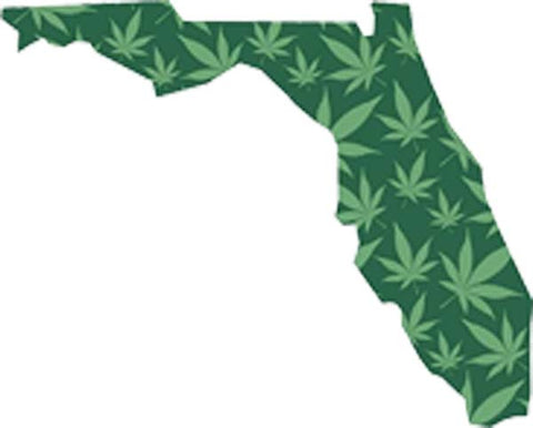 Simple Marijuana Weed Map Florida State Smoking Pot Cartoon Vinyl Decal Sticker