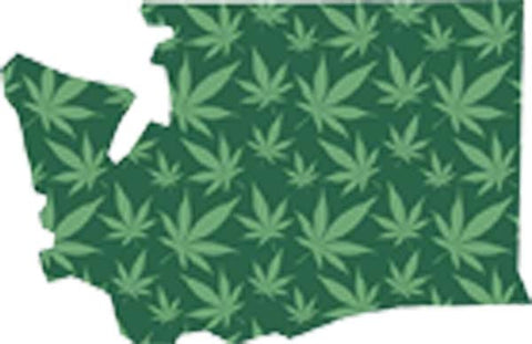 Simple Marijuana Weed Map Washington State Smoking Pot Cartoon Vinyl Decal Sticker