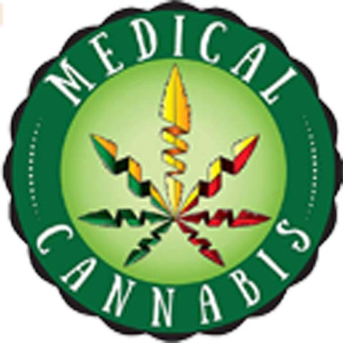 Simple Medical Cannabis Weed Logo Cartoon Icon - Black Border Vinyl Decal Sticker