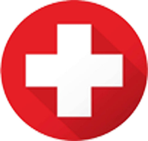 Simple Medical Tent Hospital Logo Cross First Aid Symbol Cartoon Vinyl Decal Sticker