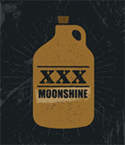 Simple Moonshine Bottle Restricted Alcohol Beverage Cartoon - Background Vinyl Decal Sticker