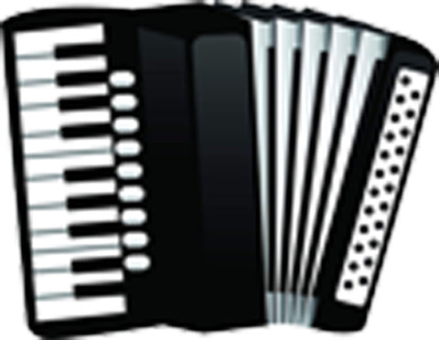 Simple Musical Instrument Icons Band Class Cartoon - Accordion Vinyl Decal Sticker