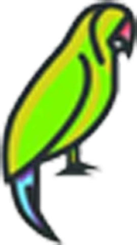 Simple Nursery Animal Outline Cartoon Emoji - Parrot Vinyl Decal Sticker