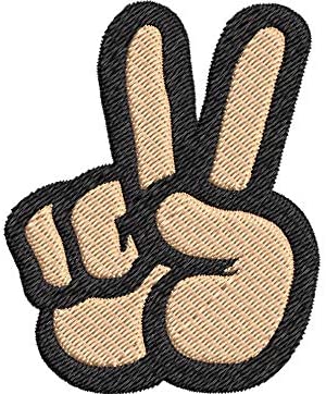 Iron on / Sew On Patch Applique Simple Peace Love Sign Symbol Cartoon Icon Embroidered Design