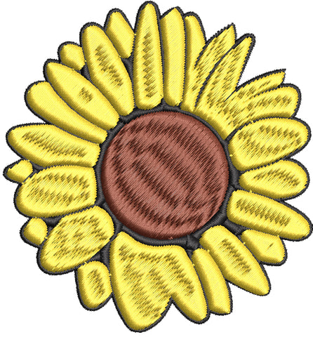 Iron on / Sew On Patch Applique Simple Pretty Yellow Sunflower Cartoon Embroidered Design
