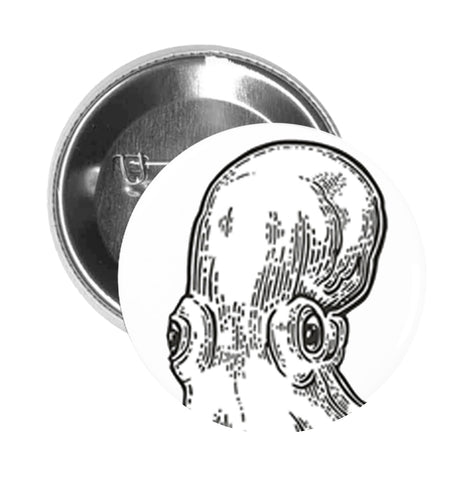 Round Pinback Button Pin Brooch Simple Retro Vintage Octopus Sketch Cartoon - Zoom