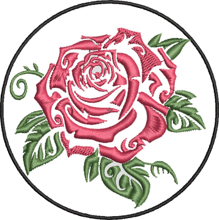 Iron on / Sew On Patch Applique Simple Tattoo Style Rose Flower Cartoon Icon #4 Embroidered Design