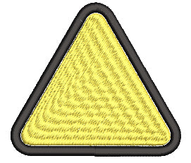 Iron on / Sew On Patch Applique Simple Yellow Triangle Sign Symbol Icon - Blank Embroidered Design