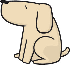 Simple Boxy Beige Yellow Labrador Puppy Dog Cartoon - Sitting Dog #2 Vinyl Decal Sticker