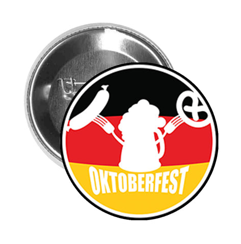 Round Pinback Button Pin Brooch Simple German Oktoberfest Cartoon Icon