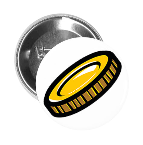 Round Pinback Button Pin Brooch Simple Gold Coin Cartoon Emoji