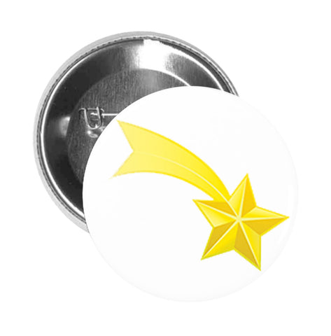 Round Pinback Button Pin Brooch Simple Golden Good Job Shooting Star Cartoon Icon