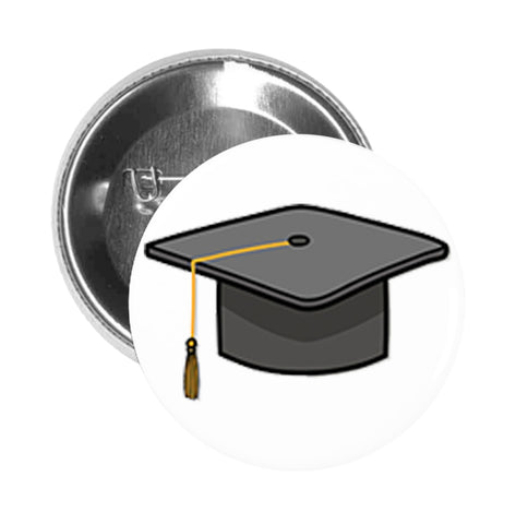 Round Pinback Button Pin Brooch Simple Graduation Cap Cartoon