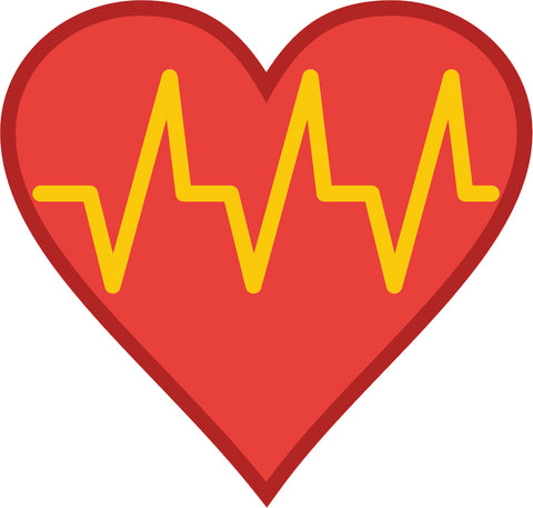Simple Heart with EKG Readings Cartoon Vinyl Decal Sticker
