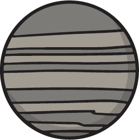 Simple Kids Project Galaxy Planets Cartoon Icon - Gray Planet Vinyl Decal Sticker