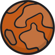 Simple Kids Project Galaxy Planets Cartoon Icon - Orange Mars Planet Vinyl Decal Sticker