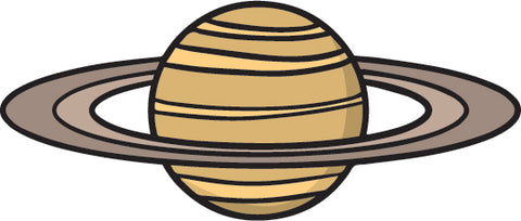 Simple Kids Project Galaxy Planets Cartoon Icon - Saturn Planet Vinyl Decal Sticker
