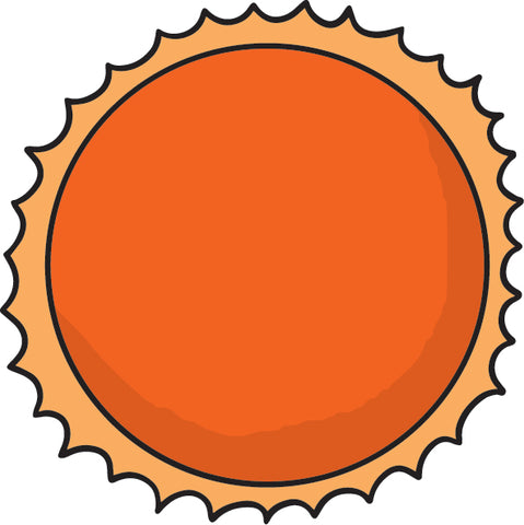 Simple Kids Project Galaxy Planets Cartoon Icon - Sun Vinyl Decal Sticker