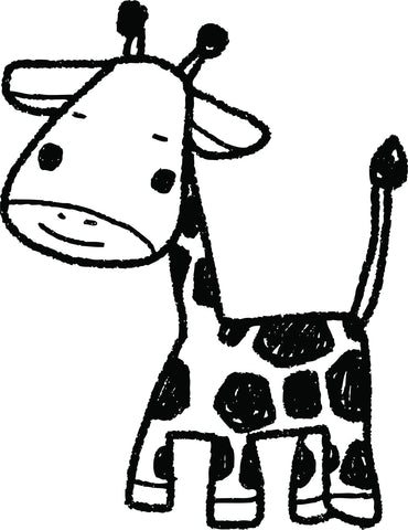 Simple Kindergarten Nursery Giraffe Art Drawing Vinyl Decal Sticker