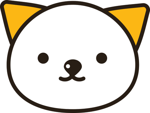 Simple Kitty Cat with Yellow Ears Vinyl Decal Sticker