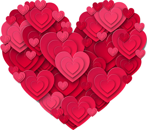 Simple Layered Hearts Cartoon Valentine Icon Art Vinyl Decal Sticker