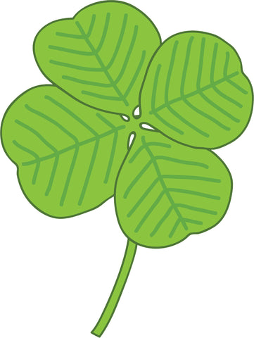 Simple Lucky Four Leaf Clover Cartoon Icon Vinyl Decal Sticker