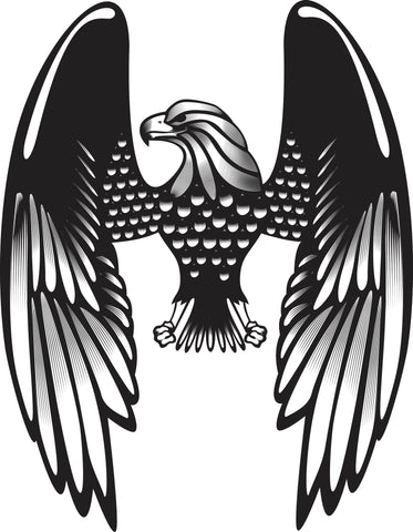 Simple Majestic Black and White American Eagle Cartoon Vinyl Decal Sticker