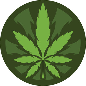 Simple Marijuana Rastafarian Weed Leaf Cartoon Logo Icon Vinyl Decal Sticker