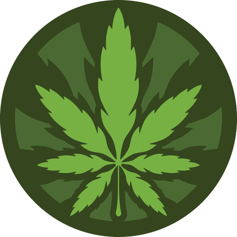 Simple Marijuana Rastafarian Weed Leaf Cartoon Logo Icon Vinyl Decal Sticker