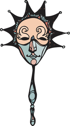 Simple Masquerade Mardi Gras Hand Mask Cartoon Art - Mask #1 Vinyl Decal Sticker