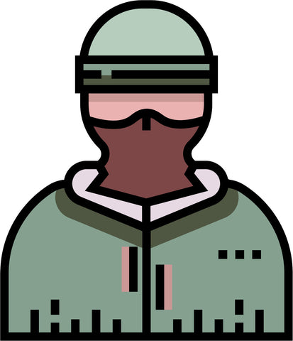 Simple Military Uniform Equipment Cartoon Icon - Balaclava Vinyl Decal Sticker
